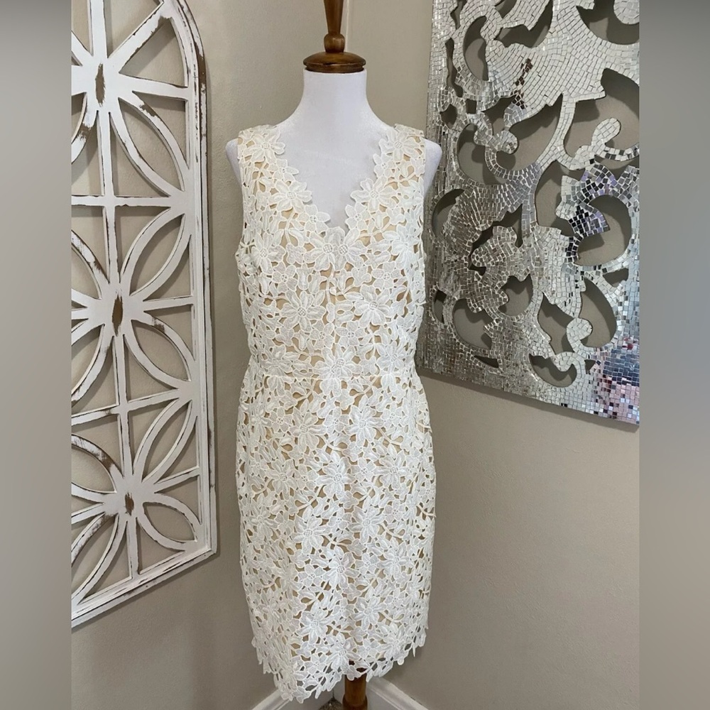 NWT Ann Taylor LOFT | White Floral Lace Sheath Dress